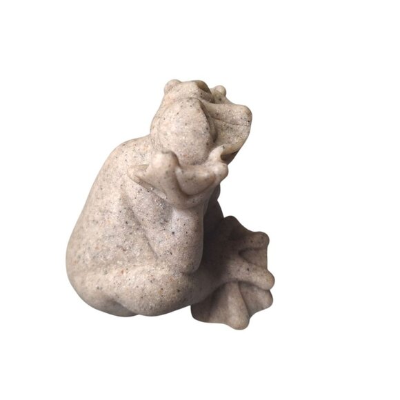 Quarry Critters Felicity Frog 2001 Figurine Resin Stone Vintage Smile Sitting - Picture 8 of 9